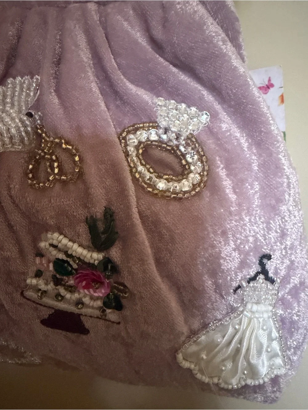 NWT Viral Dusty Mauve Just Married Beaded Bridal